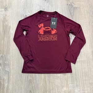 Under Armour Maroon Long Sleeve Tee NWT Size YS